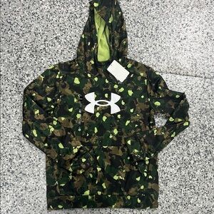 Under Armour Kids Hoodie - Green and Brown Camo Large NEW